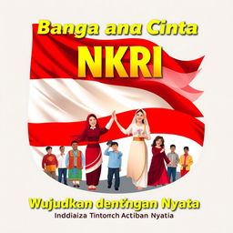 A vibrant and proud poster celebrating love for NKRI (National Unity of the Republic of Indonesia)