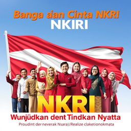 A vibrant and proud poster celebrating love for NKRI (National Unity of the Republic of Indonesia)