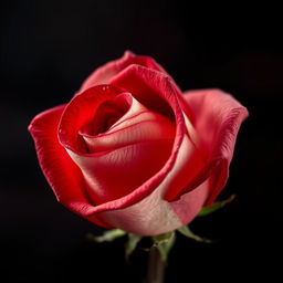 A close-up, hyperrealistic image of a single rose, showcasing a deep reddish-white hue