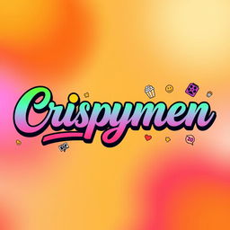 A colorful and vibrant YouTube banner featuring the name 'Crispymen' written in beautiful, flowing calligraphy