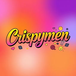 A colorful and vibrant YouTube banner featuring the name 'Crispymen' written in beautiful, flowing calligraphy