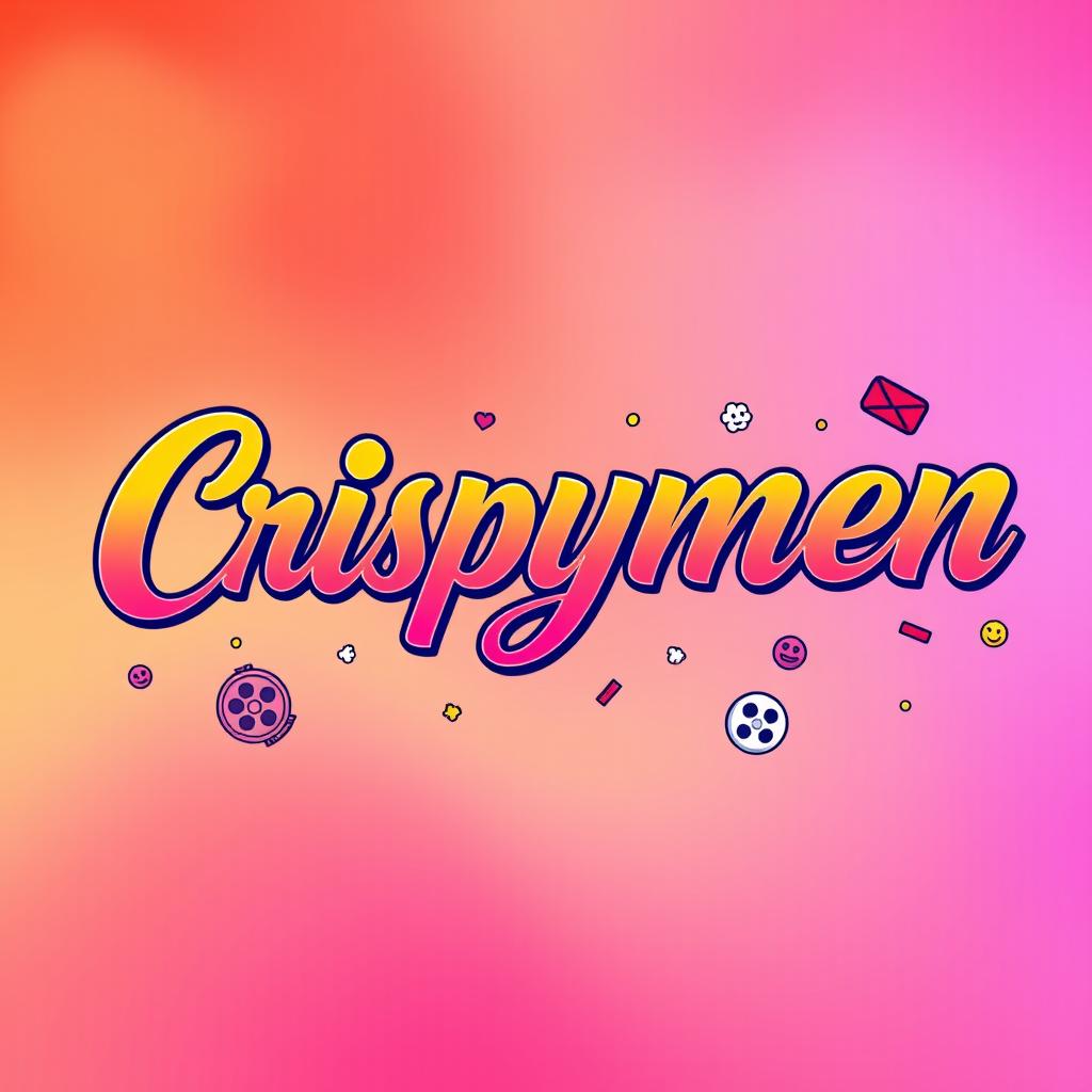 A colorful and vibrant YouTube banner featuring the name 'Crispymen' written in beautiful, flowing calligraphy