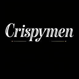 A striking YouTube banner featuring the name 'Crispymen' in bold, beautiful white typography against a deep black background