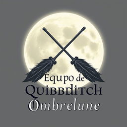 An elegant and artistic representation of a Quidditch team logo named 'Equipo de Quidditch Ombrelune'