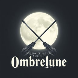 An elegant and artistic representation of a Quidditch team logo named 'Equipo de Quidditch Ombrelune'