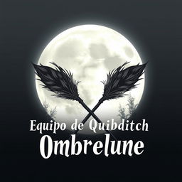 An artistic and stylish representation of a Quidditch team logo that says 'Equipo de Quidditch Ombrelune'