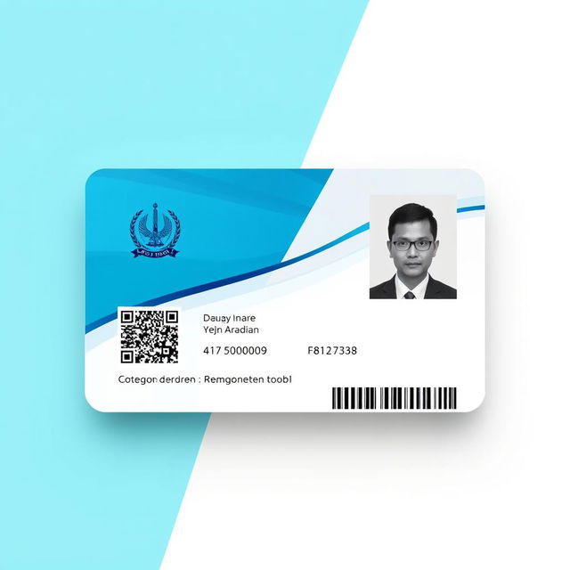 An ID card design specifically for a government-owned enterprise (BUMN) in Indonesia, featuring a sleek and modern layout