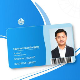 An ID card design specifically for a government-owned enterprise (BUMN) in Indonesia, featuring a sleek and modern layout