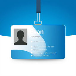 An ID card design featuring the name 'Evan' prominently displayed