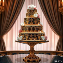A luxurious and extravagant cake display featuring the world's most expensive cake