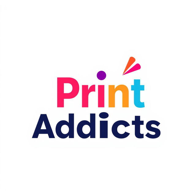 A modern and sleek logo design for a graphic design studio named 'Print Addicts'