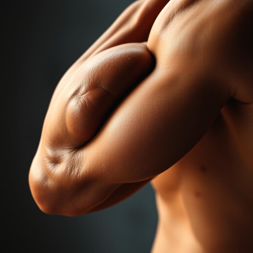 A close-up photograph of muscular arms showcasing prominent veins, emphasizing the vascularity and strength of the muscles