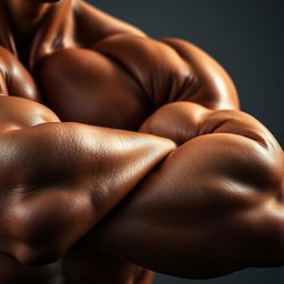A close-up photograph of muscular arms showcasing prominent veins, emphasizing the vascularity and strength of the muscles