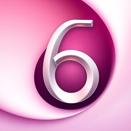 A digital image showcasing a stylish, sleek design with the number '6' prominently displayed