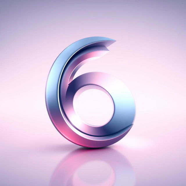 A digital image showcasing a stylish, sleek design with the number '6' prominently displayed