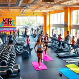 A vibrant gym interior filled with high-end workout equipment