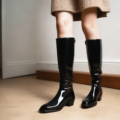She simonized her leather boots to give them a glossy shine.