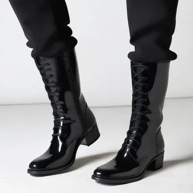 She simonized her leather boots to give them a glossy shine.