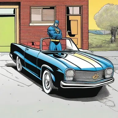 In the comic book, the superhero simonizes his car to make it look brand new again.