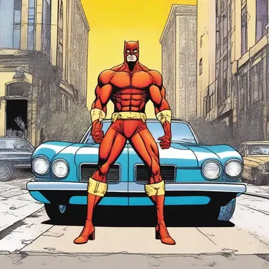 In the comic book, the superhero simonizes his car to make it look brand new again.