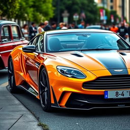 An eye-catching scene featuring a striking Iranian car parked alongside an iconic American vehicle, showcasing the beauty of automotive design from two different cultures