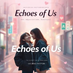 A visually striking song cover for a track titled "Echoes of Us", inspired by the K-pop group NewJeans