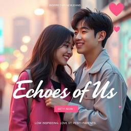 A visually striking song cover for a track titled "Echoes of Us", inspired by the K-pop group NewJeans