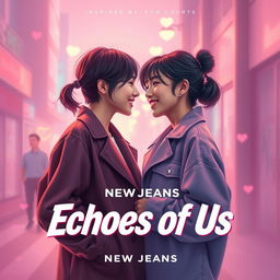 A visually striking song cover for a track titled "Echoes of Us", inspired by the K-pop group NewJeans
