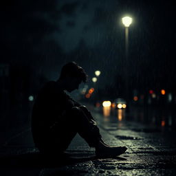 A poignant and evocative image representing the theme of depression