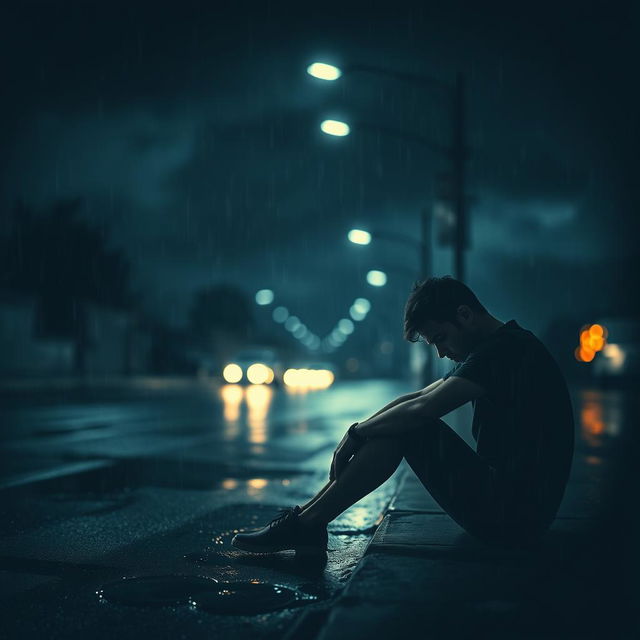 A poignant and evocative image representing the theme of depression