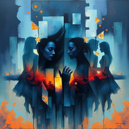A hauntingly beautiful painting depicting the emotional turmoil caused by a bad friend