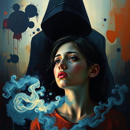 A poignant and mysterious painting capturing the essence of a bad friend and the emotional turmoil they cause
