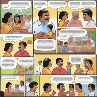 The popular comic strip featured characters speaking in Sinhala.