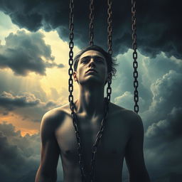 A visually striking and emotionally charged scene depicting the theme of grief caused by a bad friend
