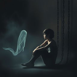 A poignant and mysterious scene depicting the profound emotional impact of a bad friend on an individual