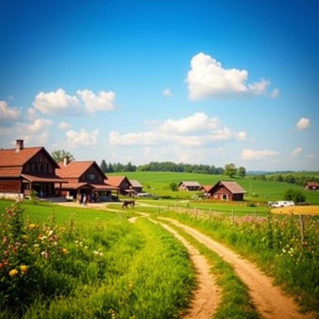 A picturesque view of Ochodze in Poland, showcasing its charming rural landscape