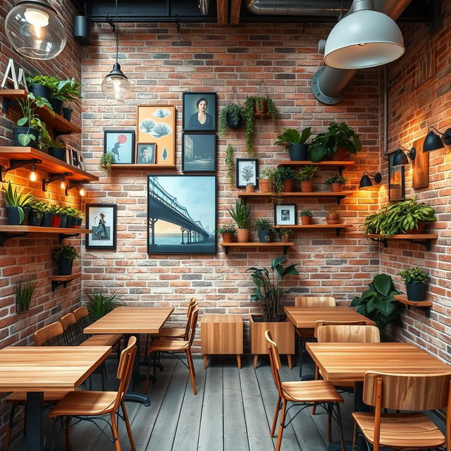 An outdoor café wall backdrop featuring a brick wall that's 20 meters long and 3 meters high