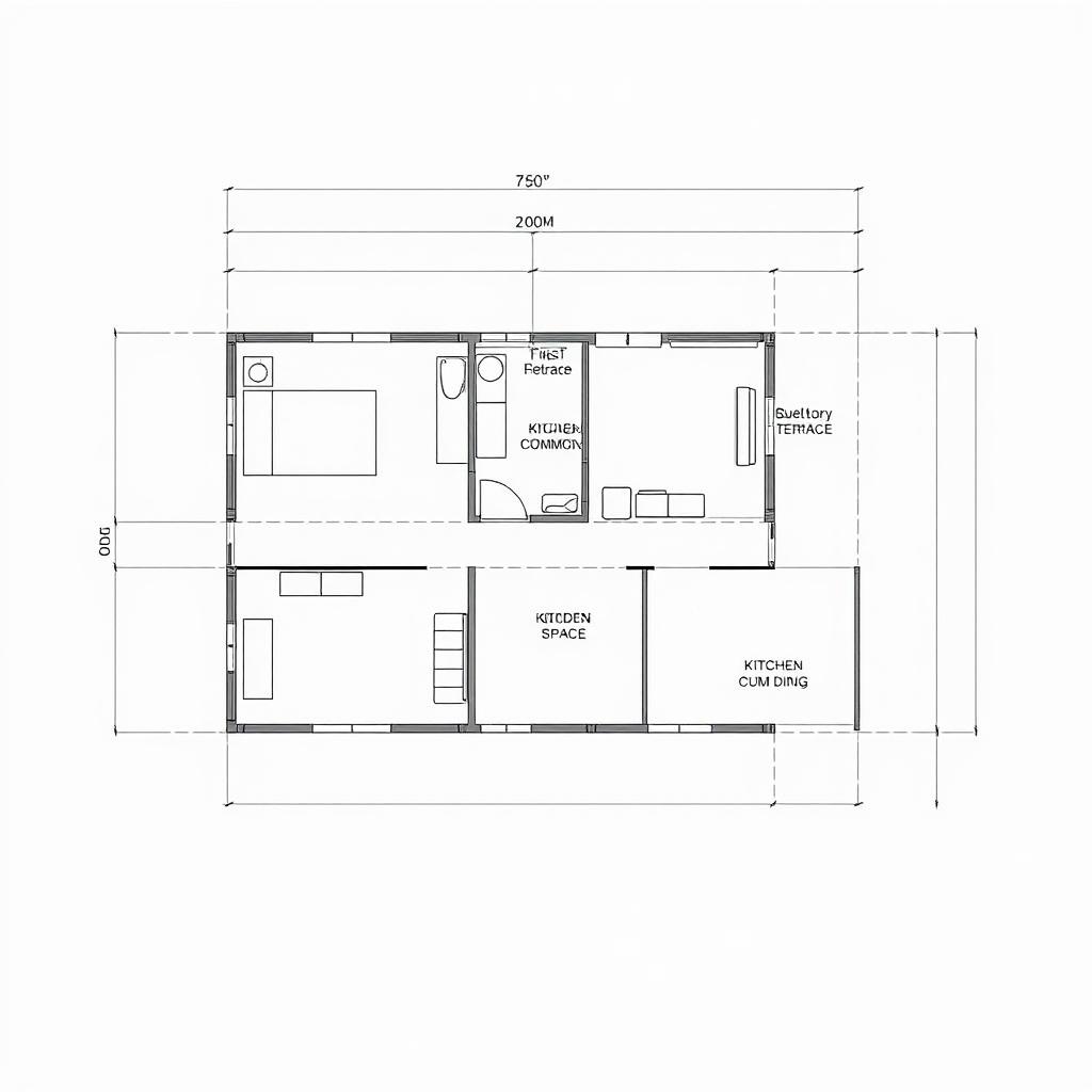 A detailed architectural drawing of a house plan on a 1