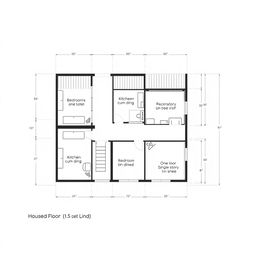 A detailed architectural drawing of a house plan on a 1