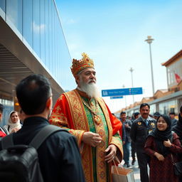 A majestic scene depicting the former king of Iran at Yazd airport