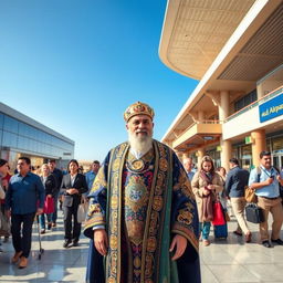 A majestic scene depicting the former king of Iran at Yazd airport