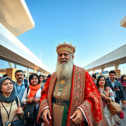 A majestic scene depicting the former king of Iran at Yazd airport