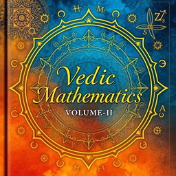 A visually engaging cover for the book titled 'Vedic Mathematics, Volume-II', featuring vibrant and intricate designs that reflect the essence of ancient Indian mathematics