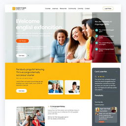 A modern, engaging English language learning website design