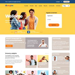 A modern, engaging English language learning website design