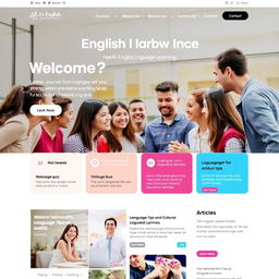 A modern, engaging English language learning website design