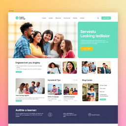 A modern, engaging English language learning website design