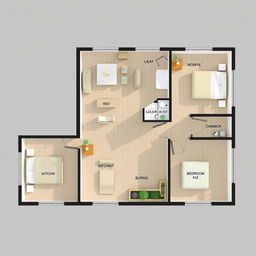 A detailed architectural plan of a 3-bedroom residential apartment with a total area of 120 square meters