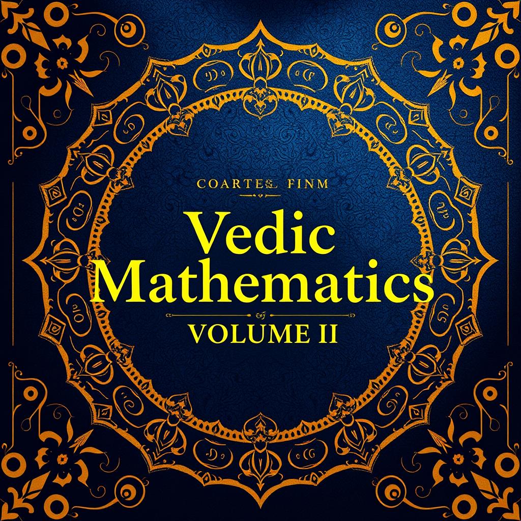 An overview cover design for 'Vedic Mathematics Volume II', featuring intricate Indian patterns and motifs that reflect the rich heritage of Vedic culture