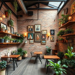 Outdoor café background wall, dimensions 20 meters long and 3 meters high, featuring a brick facade